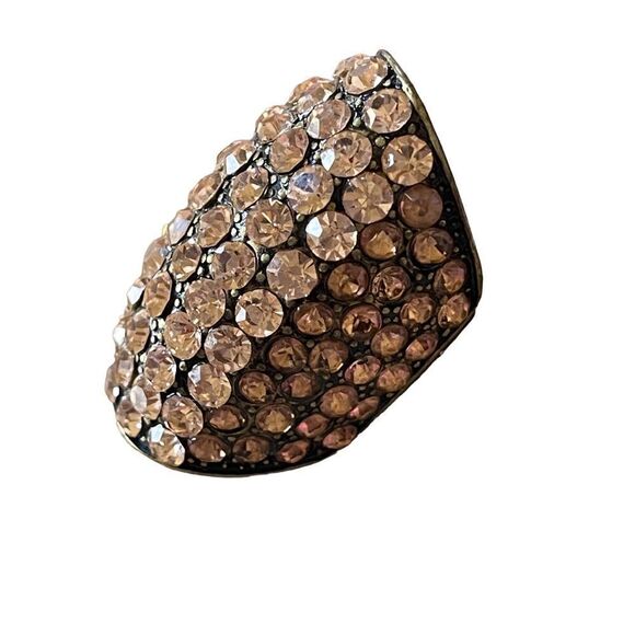NWOT pink salmon rhinestones knuckle ring US size 6 - Picture 4 of 10